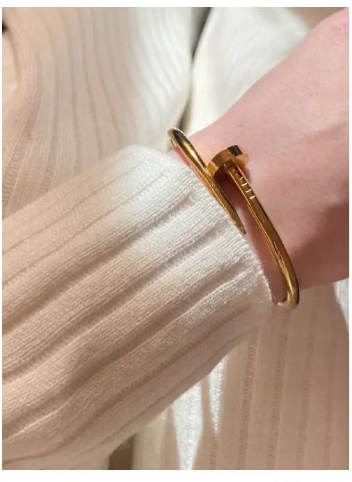 Gold nail bracelet