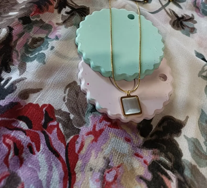 [03-0002] Pearl white stone necklace 22173