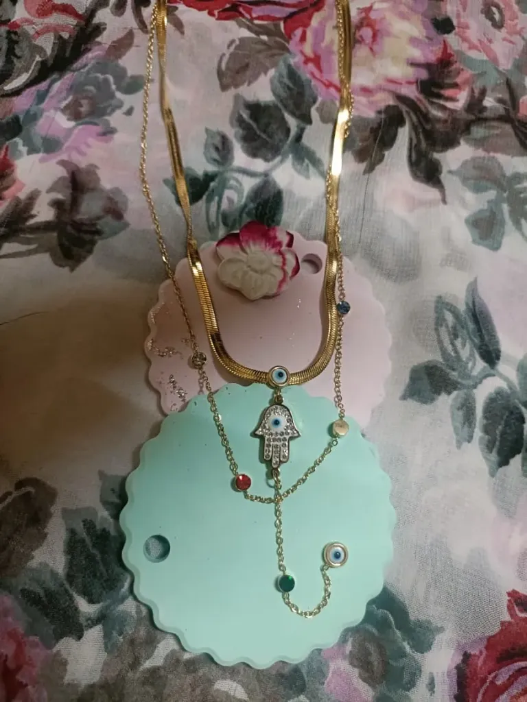 [03-0007] Evil eye snake chain double layer